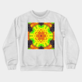 Retro Mandala Flower Orange Yellow and Green Crewneck Sweatshirt